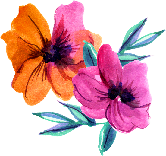 Purple and orange flowers